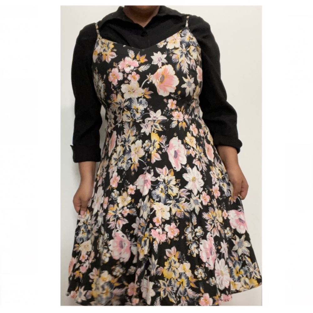 Sweetheart Neckline Floral Mini Dress